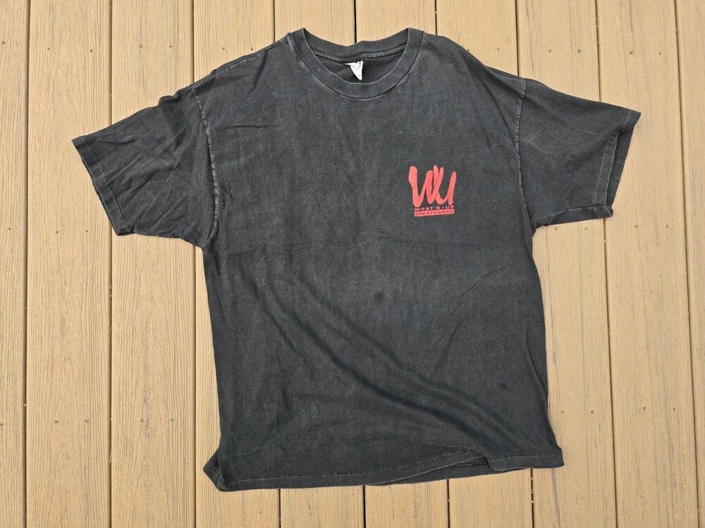 What's Up Sportswear Vintage TShirt Mens XLarge XL Black